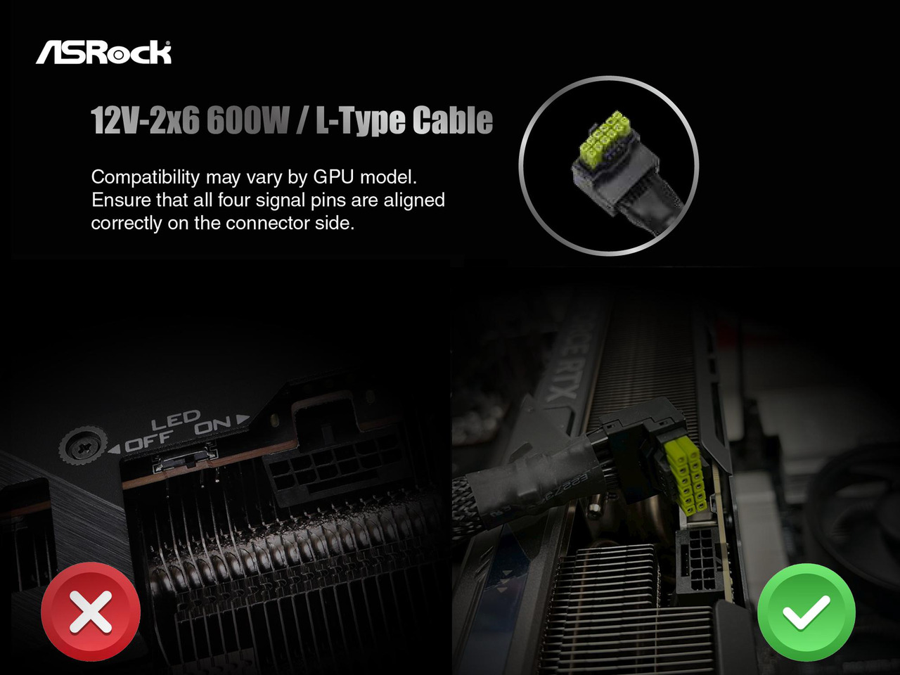 Open Box: ASRock 12V-2x6 600W PCIe 5.1 GPU Power Cable, Right Angle (L-Type), 2.3ft, 16-Pin 12VHPWR Compatible, NVIDIA RTX 40 Series - Newegg.ca - Open Box condition - Image 11