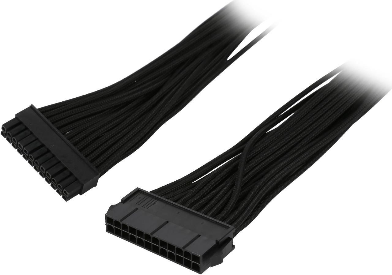 Phanteks PH-CB24P_BK 1.64 ft. (0.50m) 24 Pin M/B Premium Sleeved Extension cable