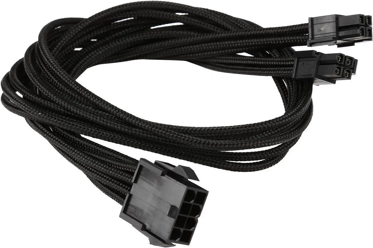 Alt view image 2 of 3 - Phanteks PH-CB8P_BK 1.64 ft. (0.50m) 8 to 8 (4+4 )Pin M/B Premium Sleeved Extension cable