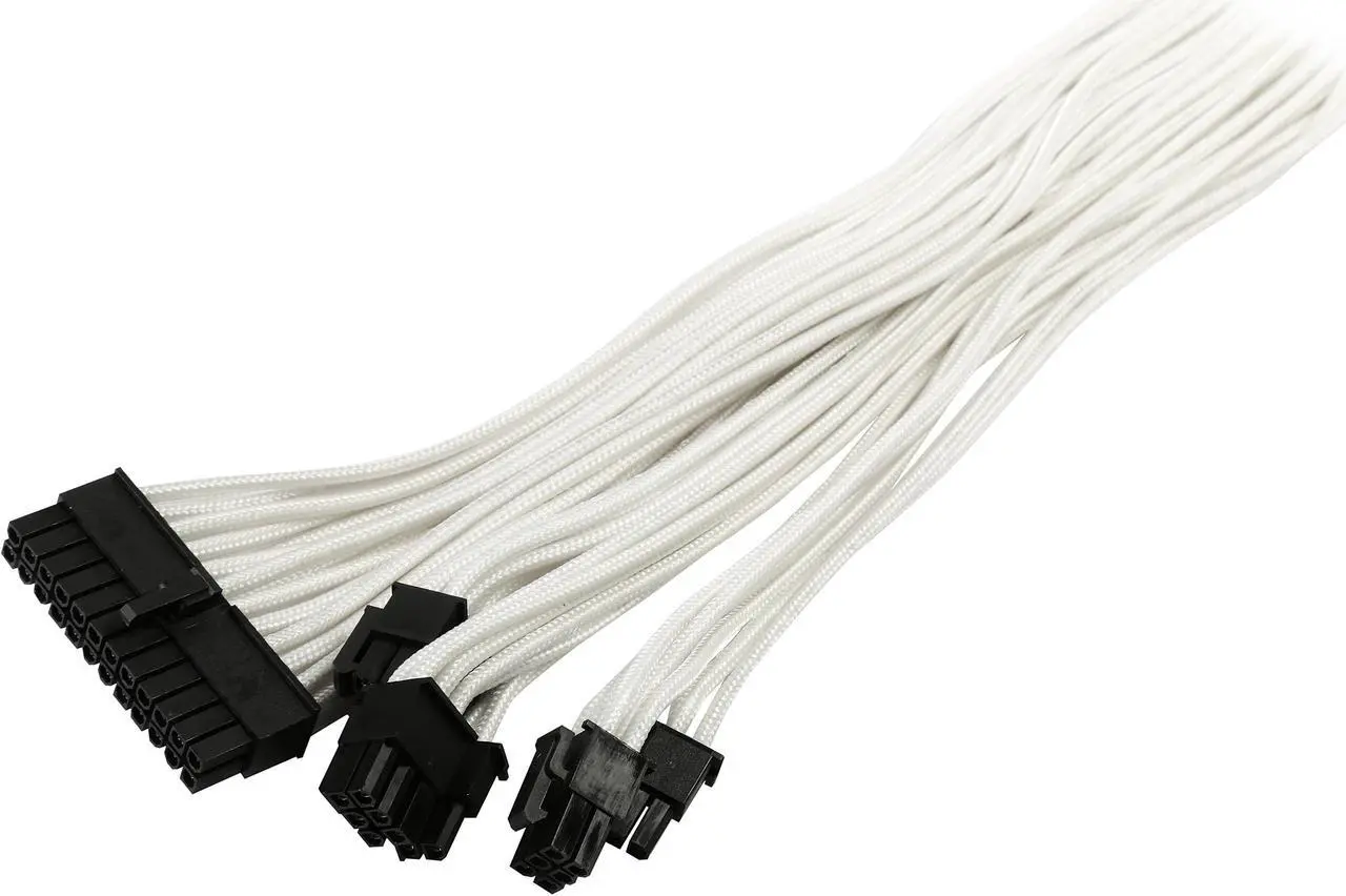 Main image of Phanteks PH-CB-CMBO_WT Universal Extension Cables Kit (PH-CB-CMBO) - 1x 24pin ATX, 1x 8pin (4+4) EPS, 2x 8pin (6+2) PCI-e Extension, 500mm Length, Individually Sleeved, White Color