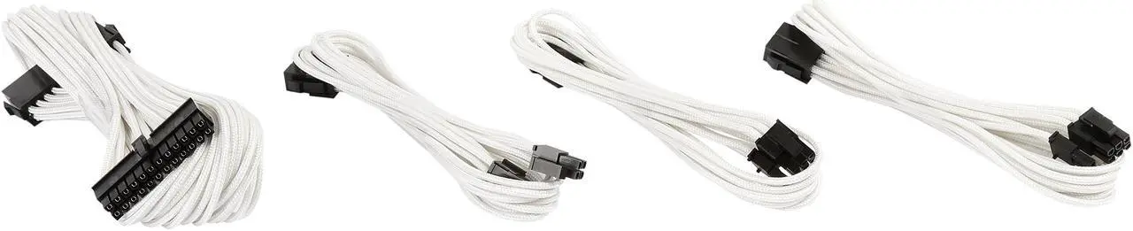 Alt view image 2 of 3 - Phanteks PH-CB-CMBO_WT Universal Extension Cables Kit (PH-CB-CMBO) - 1x 24pin ATX, 1x 8pin (4+4) EPS, 2x 8pin (6+2) PCI-e Extension, 500mm Length, Individually Sleeved, White Color