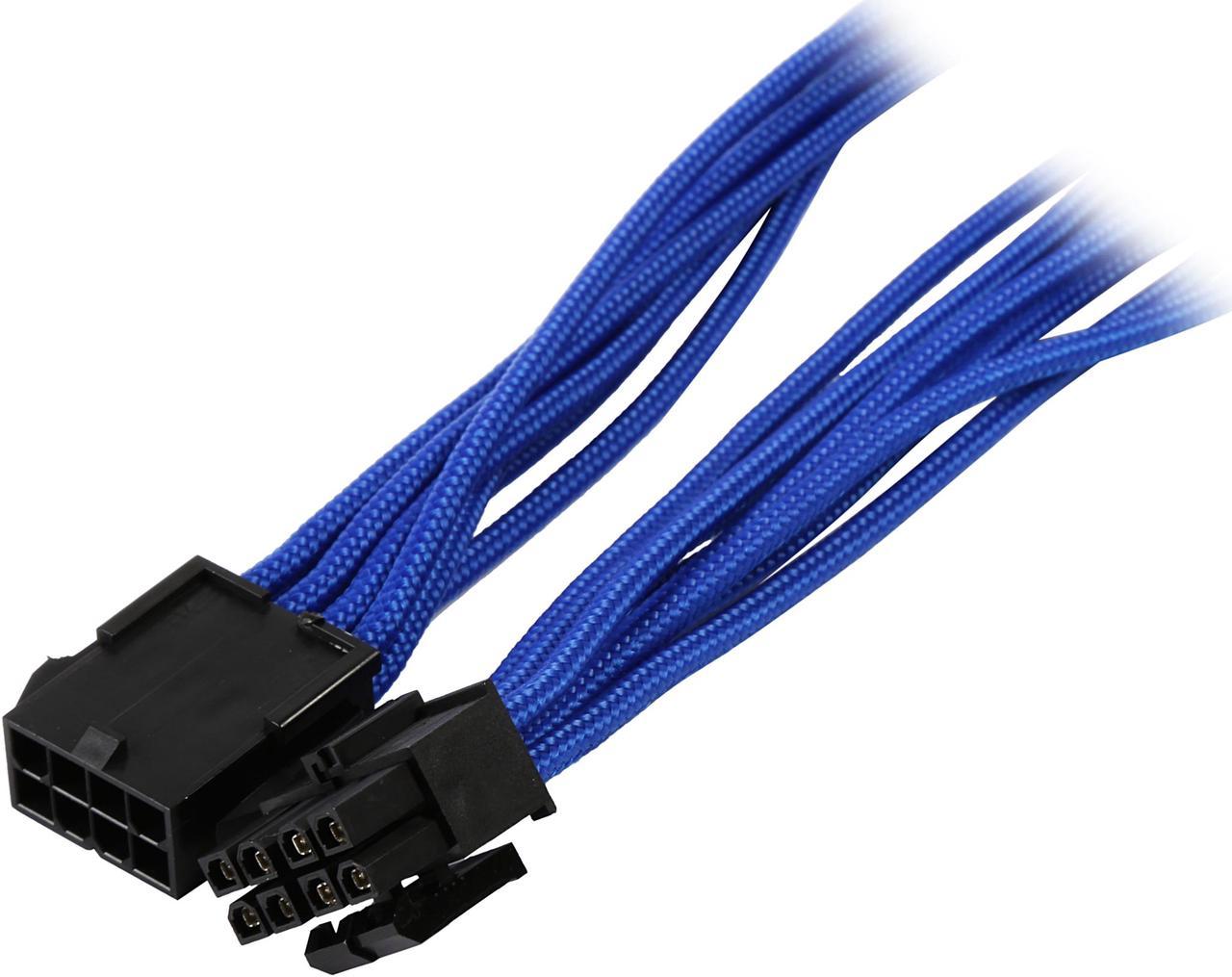 Phanteks PH-CB8P_BL 1.64 ft. (0.50m) 8 to 8 (4+4 )Pin M/B Extension Cable 500mm Length, Blue