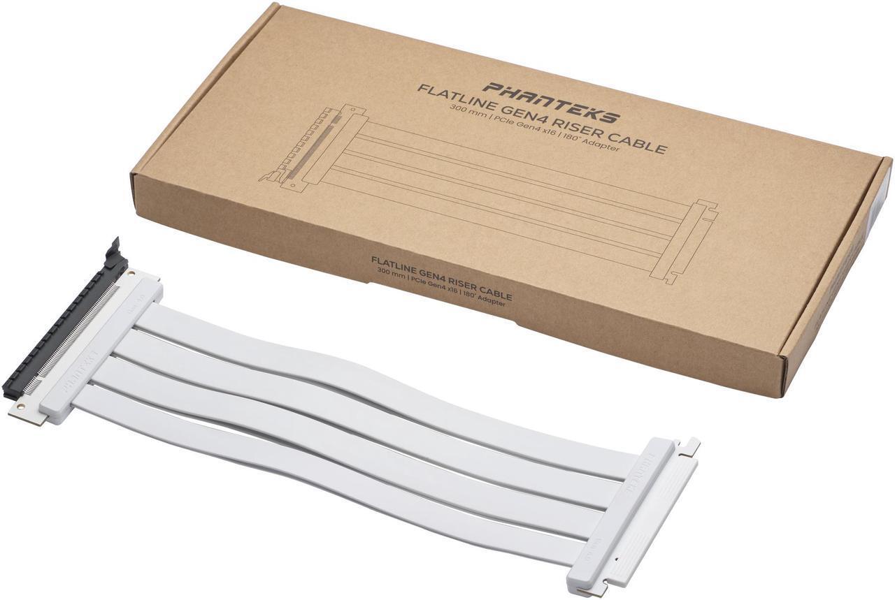 Alt view image 5 of 5 - Phanteks PH-CBRS4.0_FL30_WT01 300mm Flat Line PCI-E gen4.0 x16 Rise Cable, 180o Adapter, White