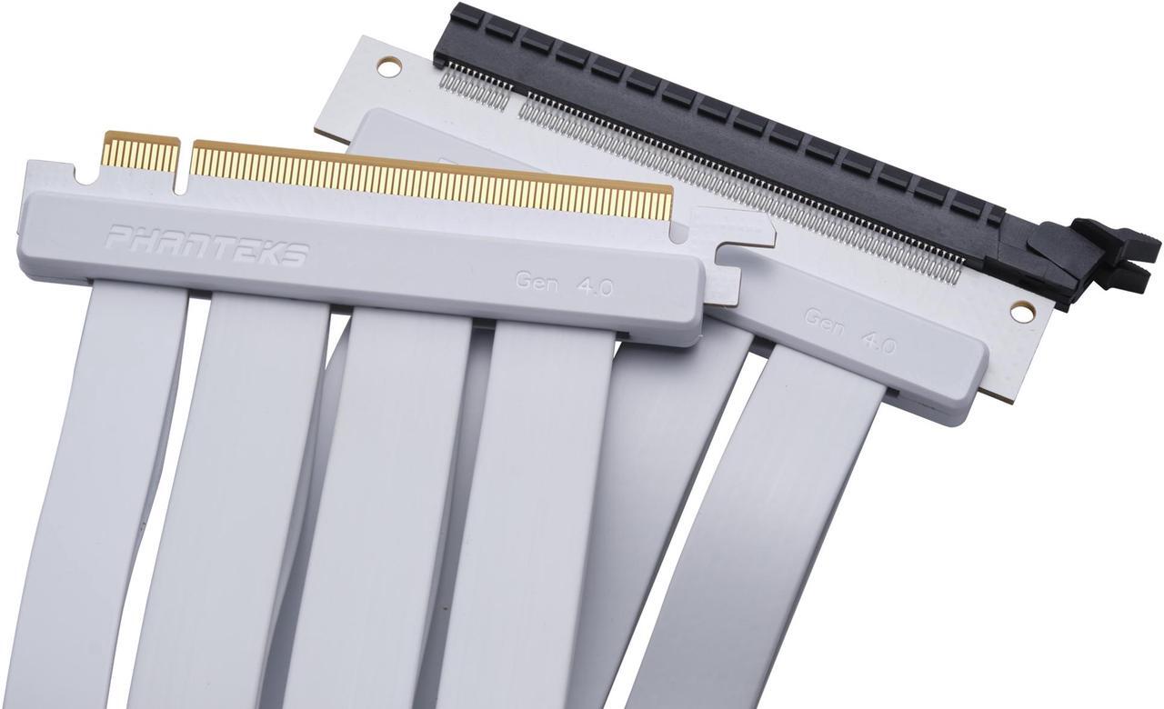 Alt view image 2 of 5 - Phanteks PH-CBRS4.0_FL30_WT01 300mm Flat Line PCI-E gen4.0 x16 Rise Cable, 180o Adapter, White