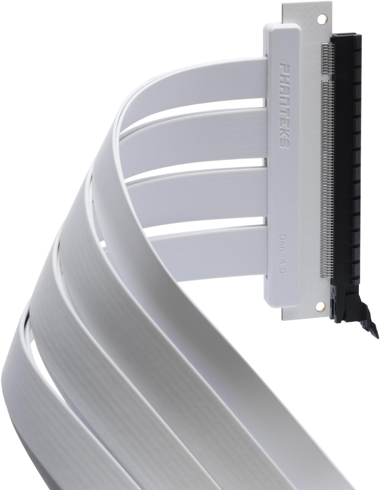 Alt view image 3 of 5 - Phanteks PH-CBRS4.0_FL30_WT01 300mm Flat Line PCI-E gen4.0 x16 Rise Cable, 180o Adapter, White