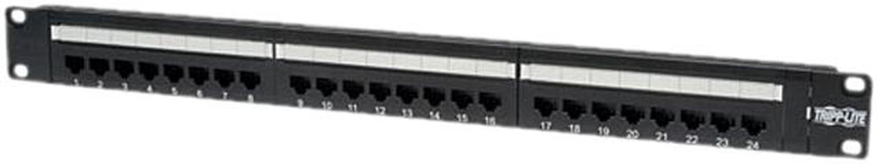 Tripp Lite 24-Port 1U Rackmount Cat6 110 Patch Panel, 568B, RJ45 Ethernet (N252-024)