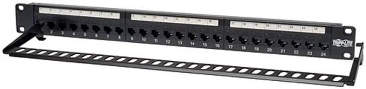Alt view image 3 of 3 - TRIPP LITE 24-Port 1U Rackmount Cat5e Feedthrough Patch Panel, RJ45 Ethernet