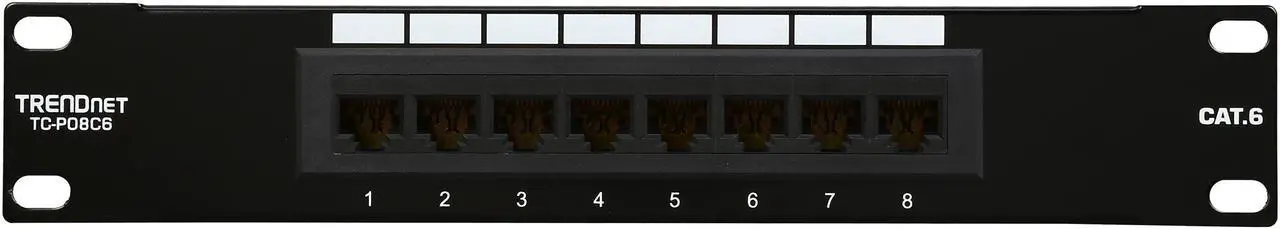 Alt view image 2 of 6 - TRENDnet TC-P08C6 8-Port Cat. 6 Unshielded Patch Panel