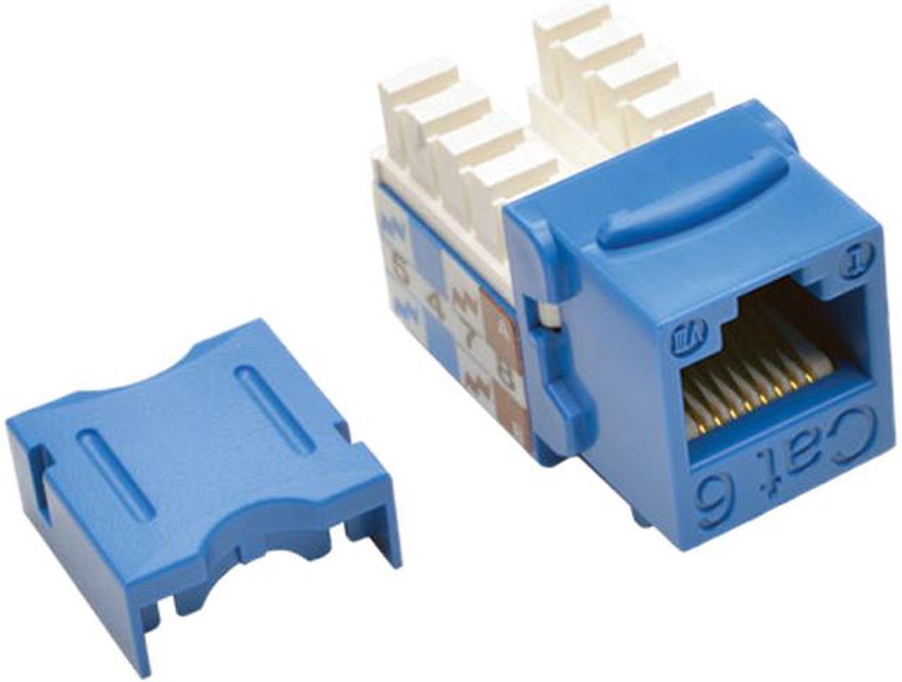 Tripp Lite Cat6/Cat5e 110 Style Punch Down Keystone Jack, Blue, 25-Pack, TAA (N238-025-BL)