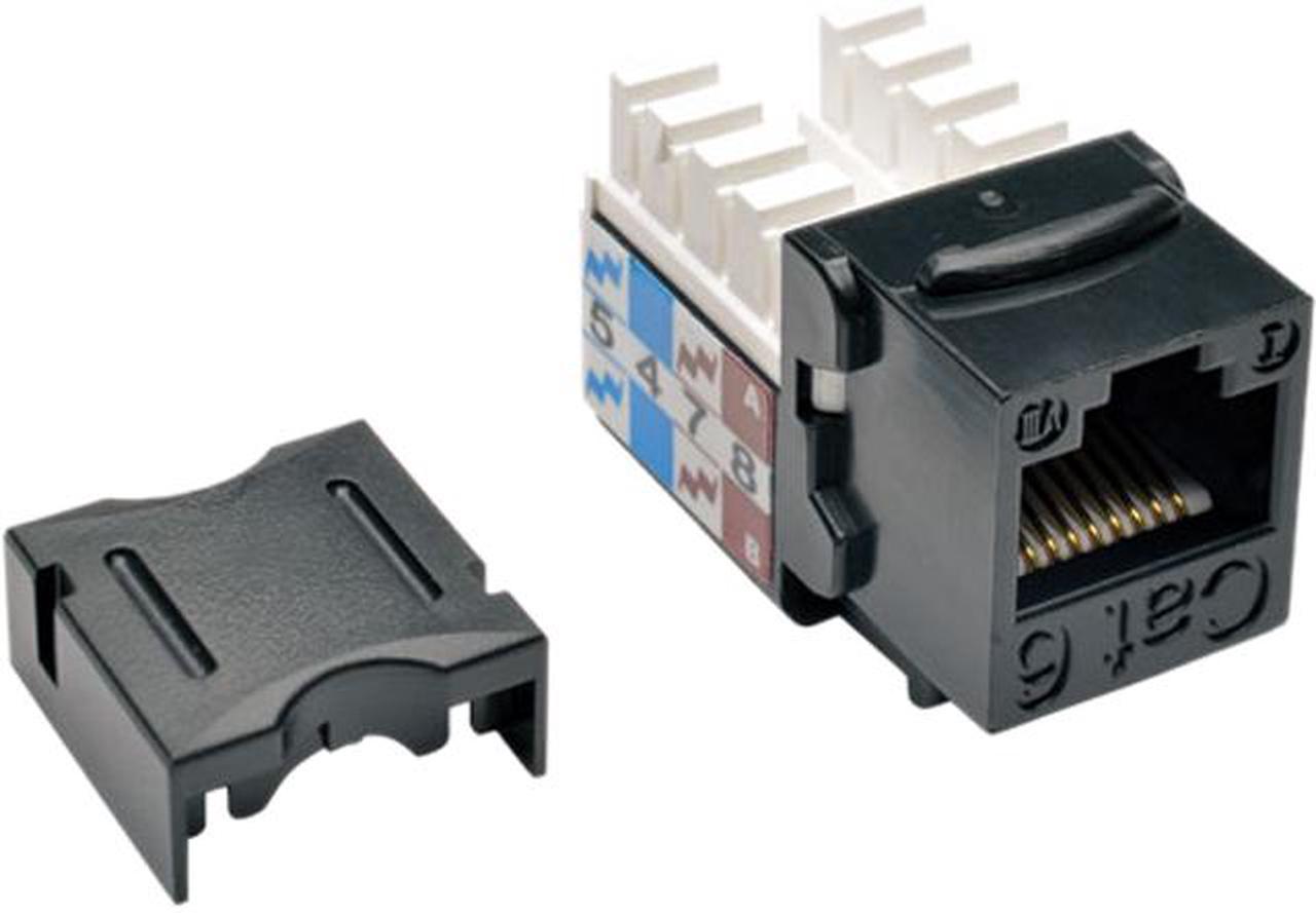 Tripp Lite Cat6/Cat5e 110 Style Punch Down Keystone Jack - Black, 10-Pack