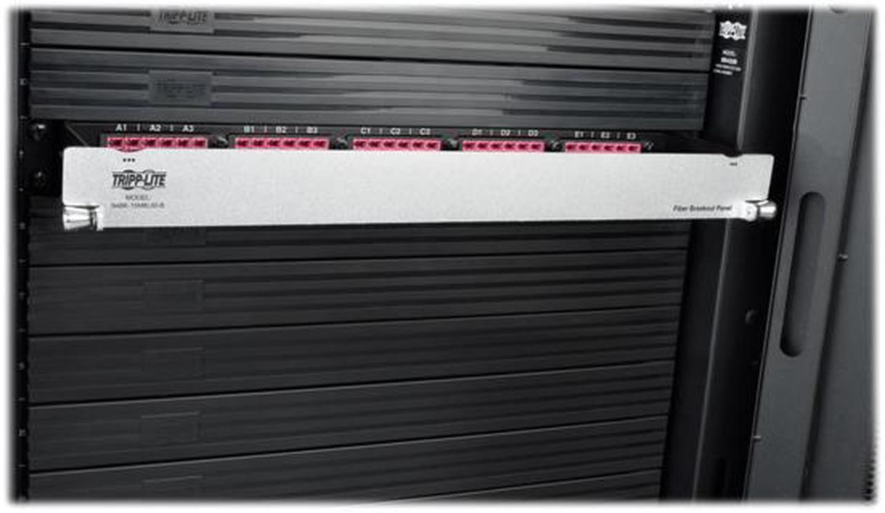 Alt view image 4 of 5 - Tripp Lite 50/125 Breakout Fiber Patch Panel, 40 GB to 10 GB, 15 MTP QSFP to 60 LC Duplex OM4 Multimode Ports, 1U (N48K-15M8L60-B)