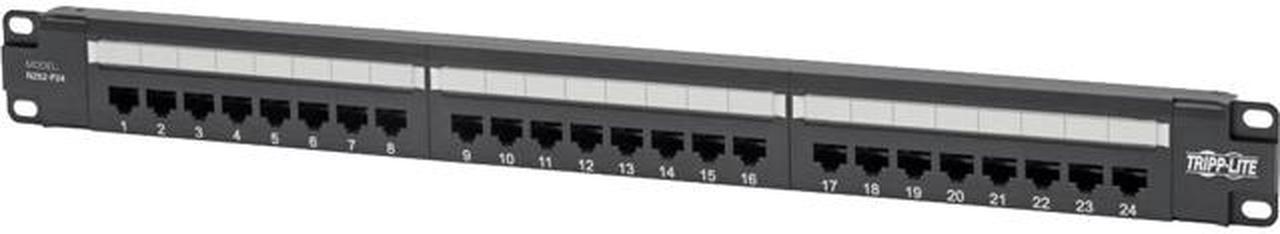 Tripp Lite Cat6 PoE Patch Panel 24-Port 110/Krone 568A/B RJ45 1URM TAA (N252-P24)