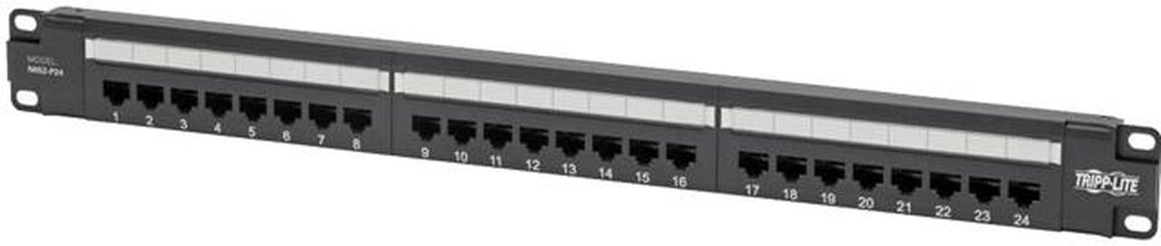 Tripp Lite Cat5 / Cat5e PoE Patch Panel 24-Port 110 568A/B RJ45 1URM TAA (N052-P24)