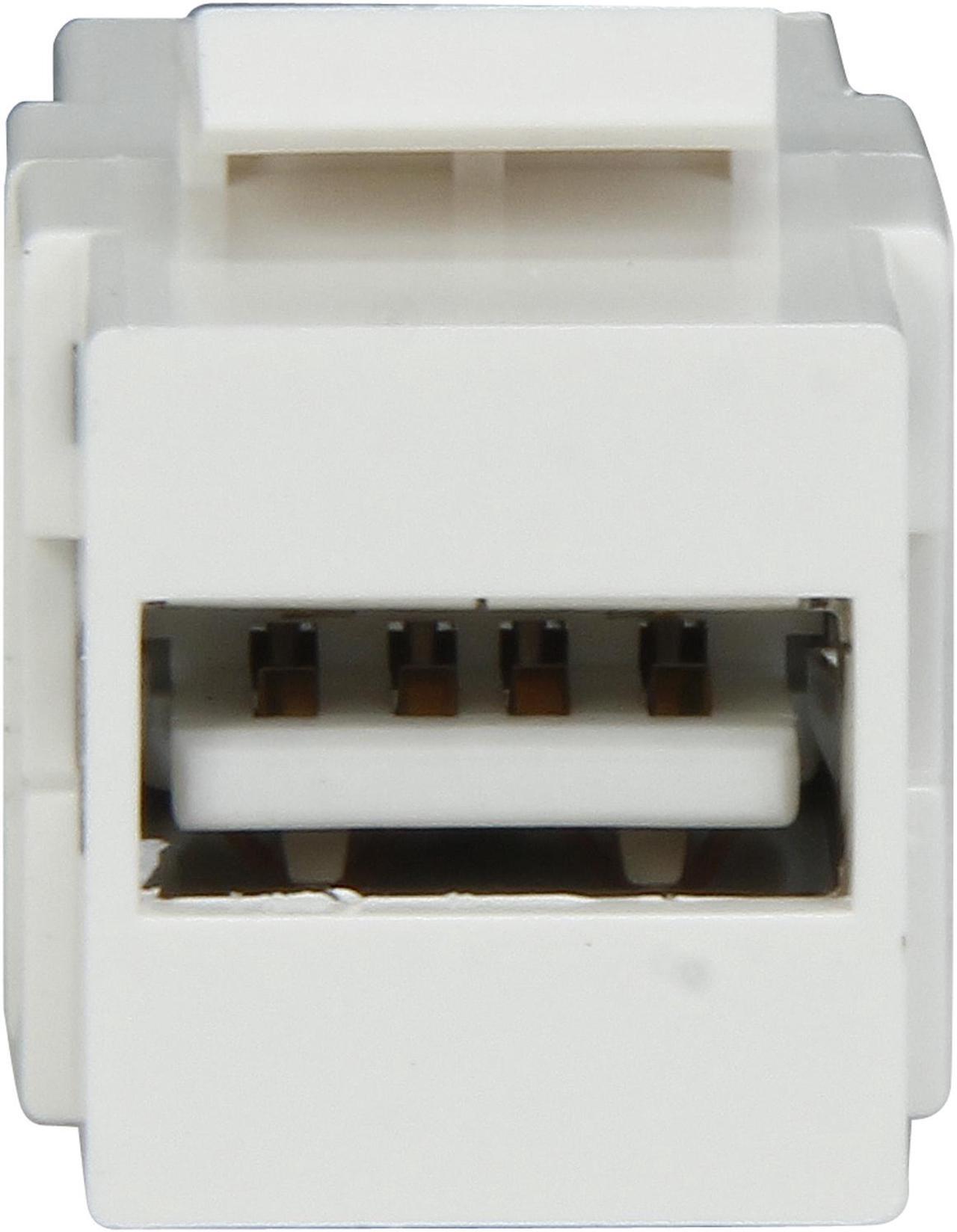 Alt view image 2 of 6 - C2G/Cables To Go 28748 Snap-In USB A/A Female Keystone Insert Module (White)