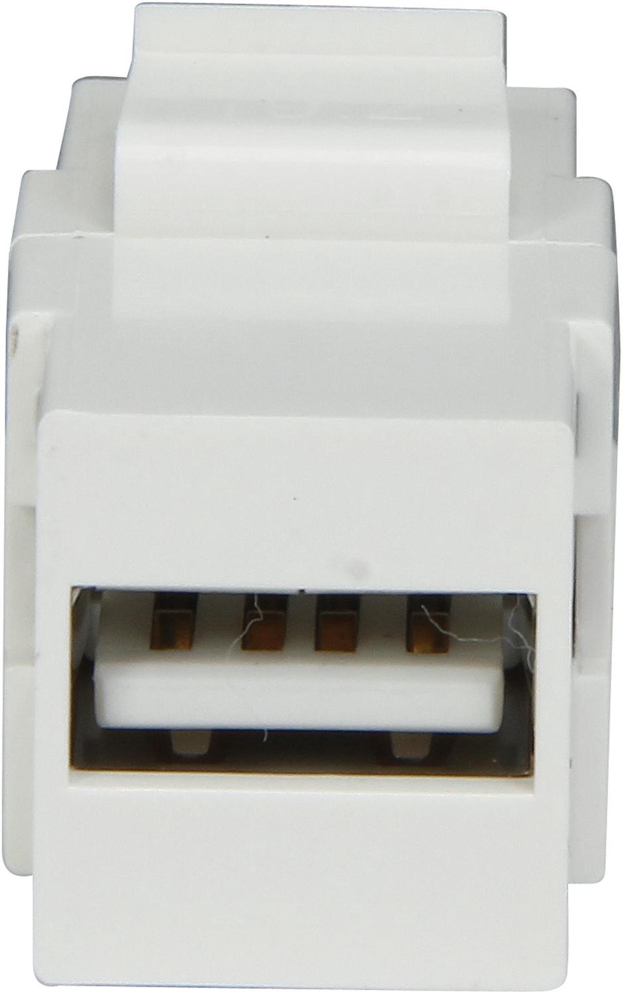 Alt view image 4 of 6 - C2G/Cables To Go 28748 Snap-In USB A/A Female Keystone Insert Module (White)