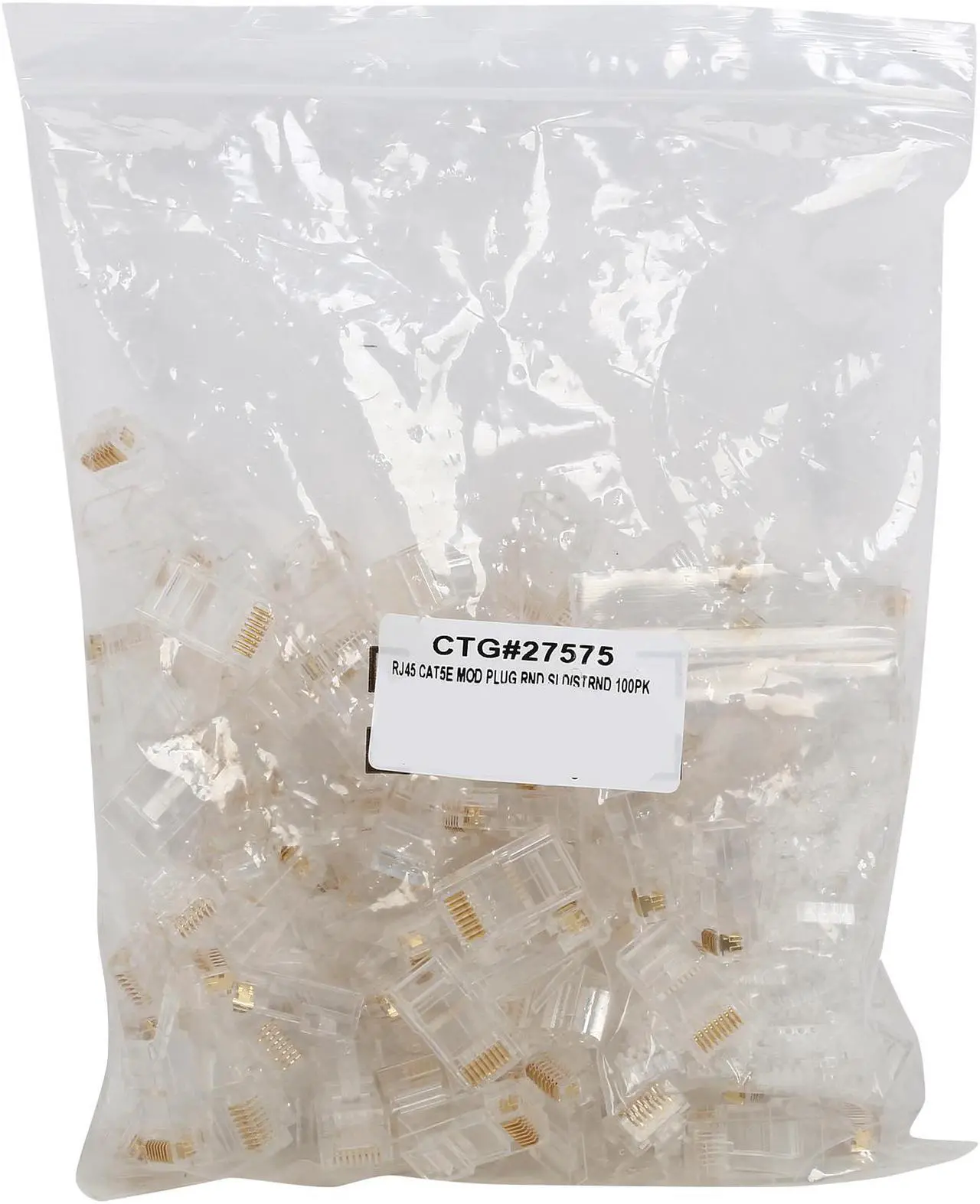Alt view image 4 of 4 - C2G/Cables To Go 27575 RJ45 Cat5E Modular Plug for Round Solid/Stranded Cable - 100 Pack