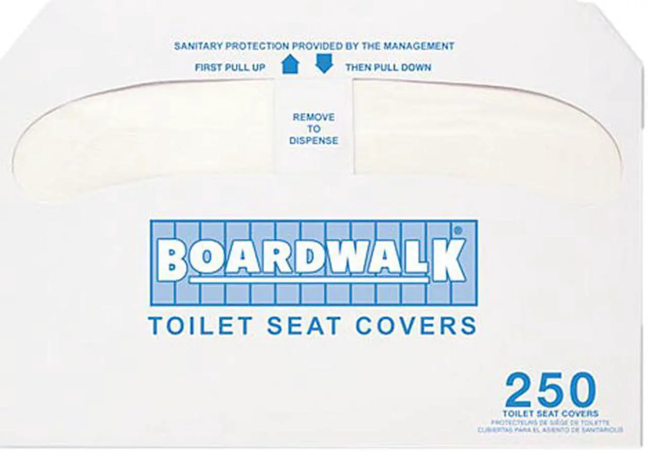 Main image of Boardwalk K5000 Premium Half-Fold Toilet Seat Covers, 250 Covers/Sleeve, 20 Sleeves/Carton, 1 Carton