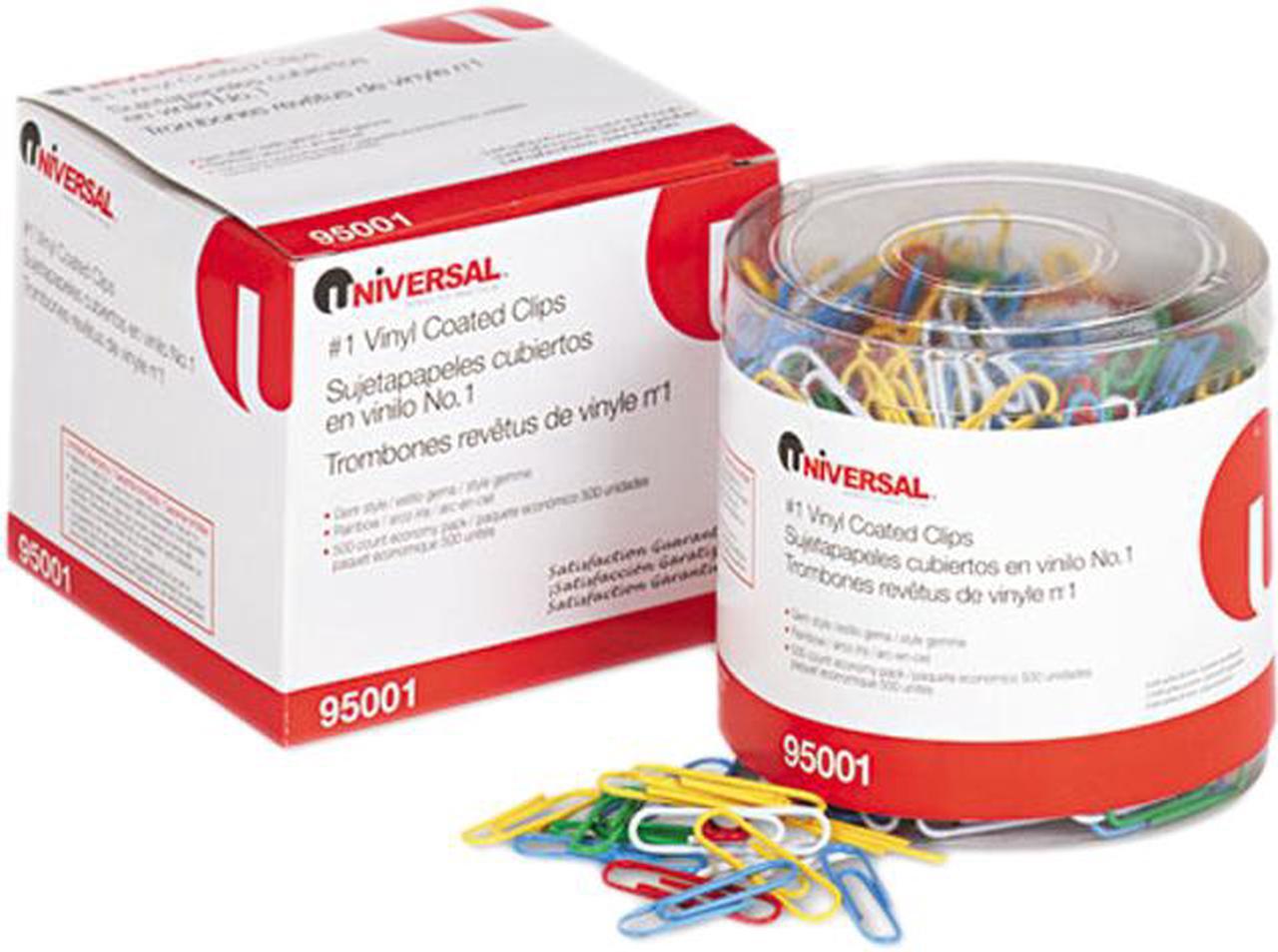 Main image of Universal Vinyl-Coated Wire Paper Clips No. 1 Assorted Colors 500/Pack 95001
