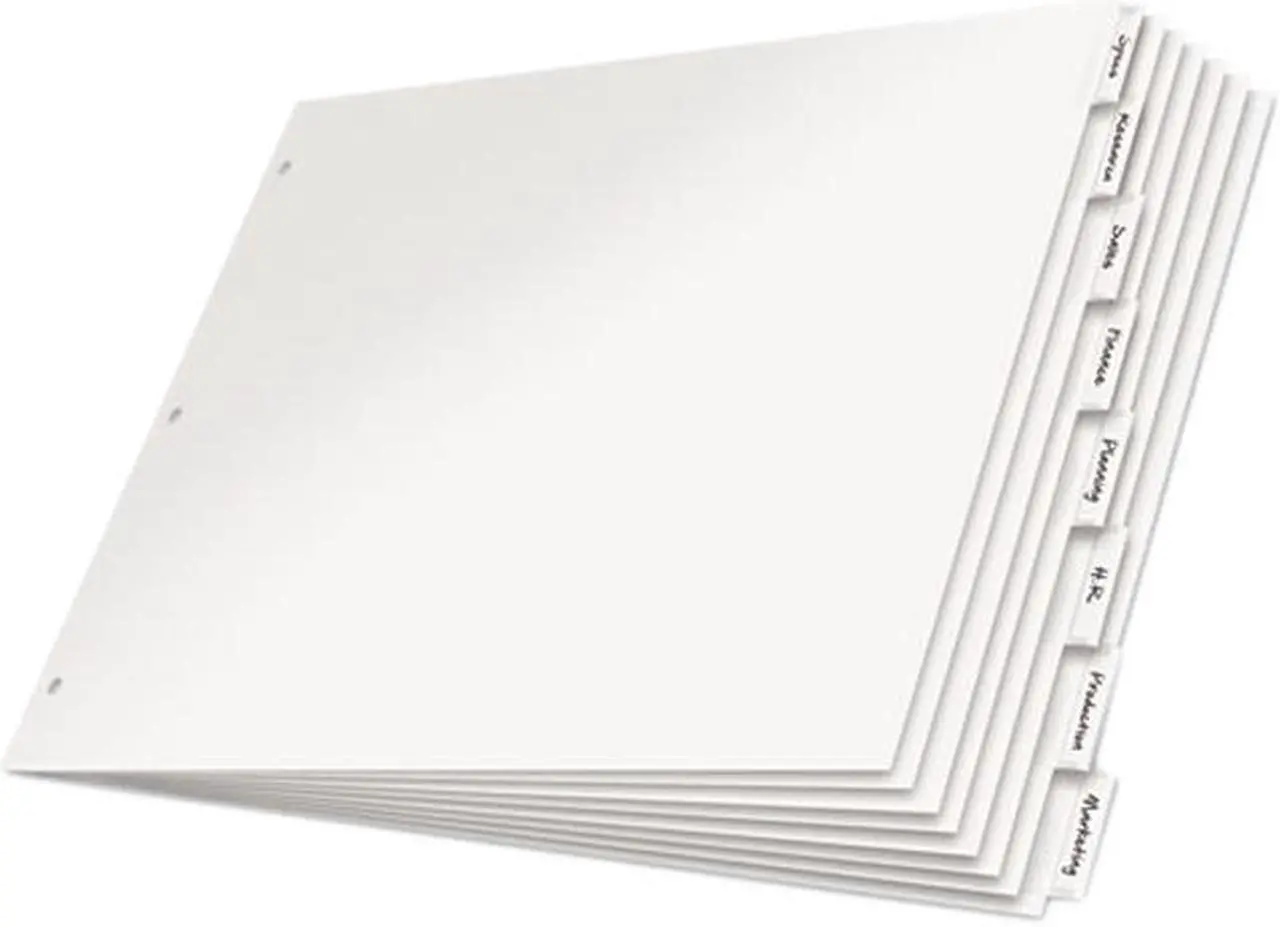 Main image of Cardinal Paper Insertable Dividers, 8-Tab, 11 X 17, White, 1 Set 84815