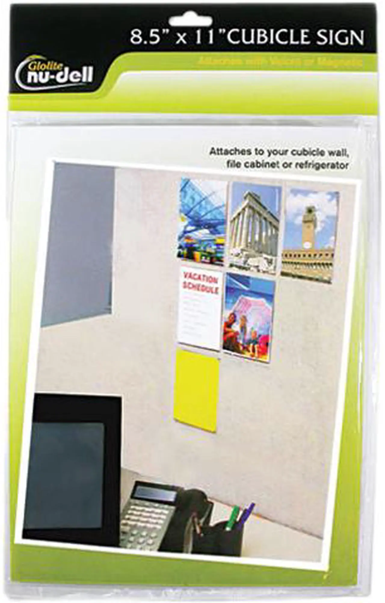 Main image of Clear Plastic All-Purpose Mountable Sign Holder Magnetic/Hook-Loop Horizontal/Vertical Orientation 8.5 x 11 Insert 37085Z