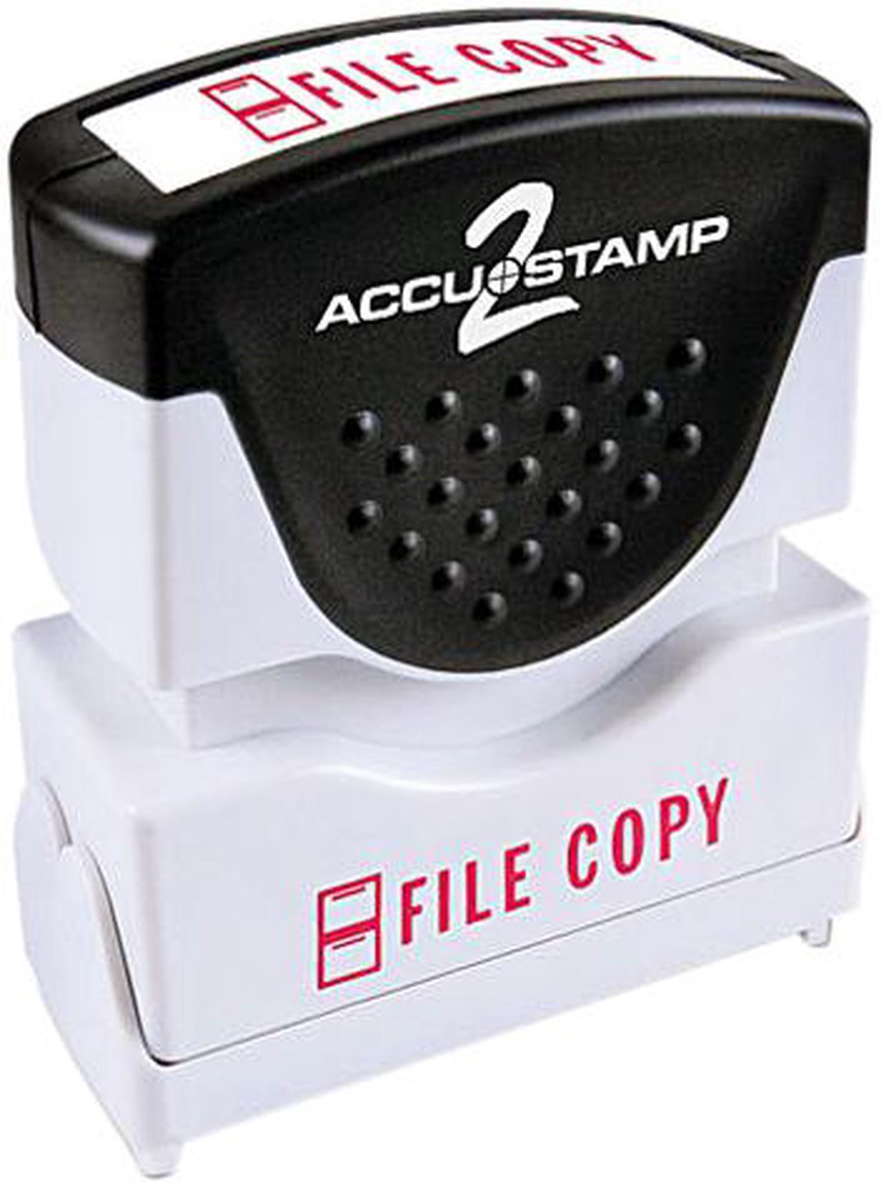 Main image of Accustamp2 Shutter Stamp With Microban, Red, File Copy, 1 5/8 X 1/2