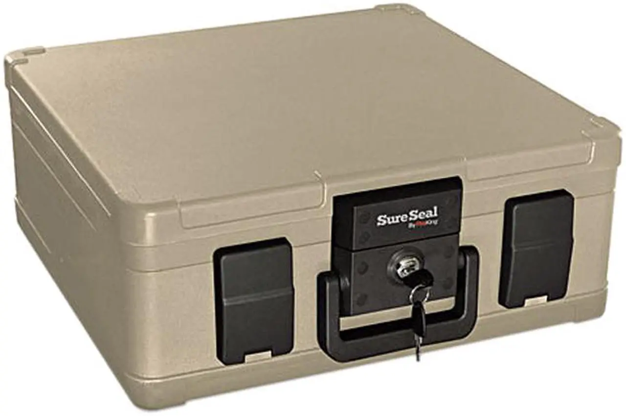 Main image of Fire King Fire and Waterproof Chest 0.27 cu ft 15.9w x 12.4d x 6.5h Taupe SS103