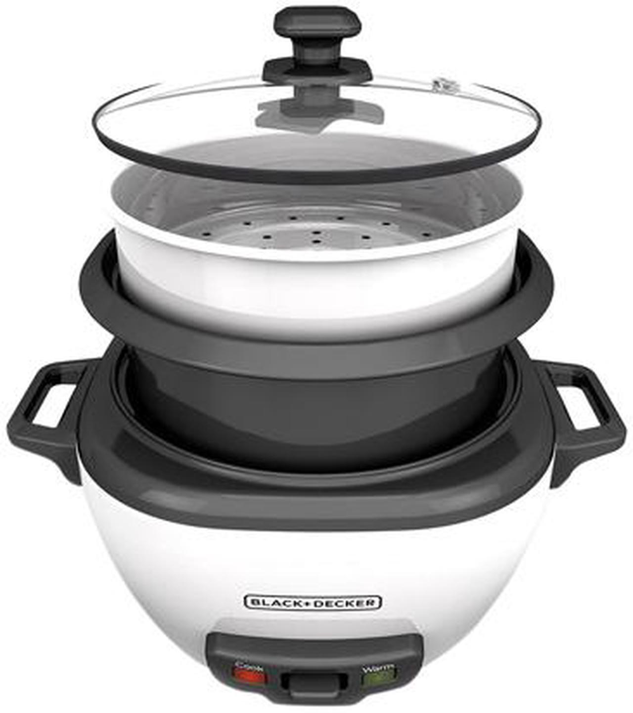 Alt view image 6 of 8 - BLACK+DECKER RC503 Mini 3-Cup Cooked/1.5-Cup Uncooked Rice Cooker, White