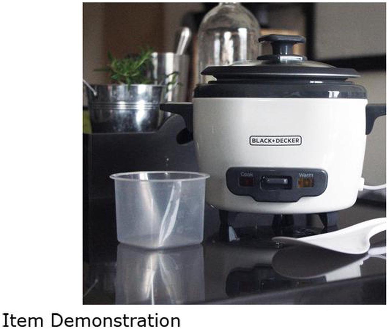 Alt view image 8 of 8 - BLACK+DECKER RC503 Mini 3-Cup Cooked/1.5-Cup Uncooked Rice Cooker, White