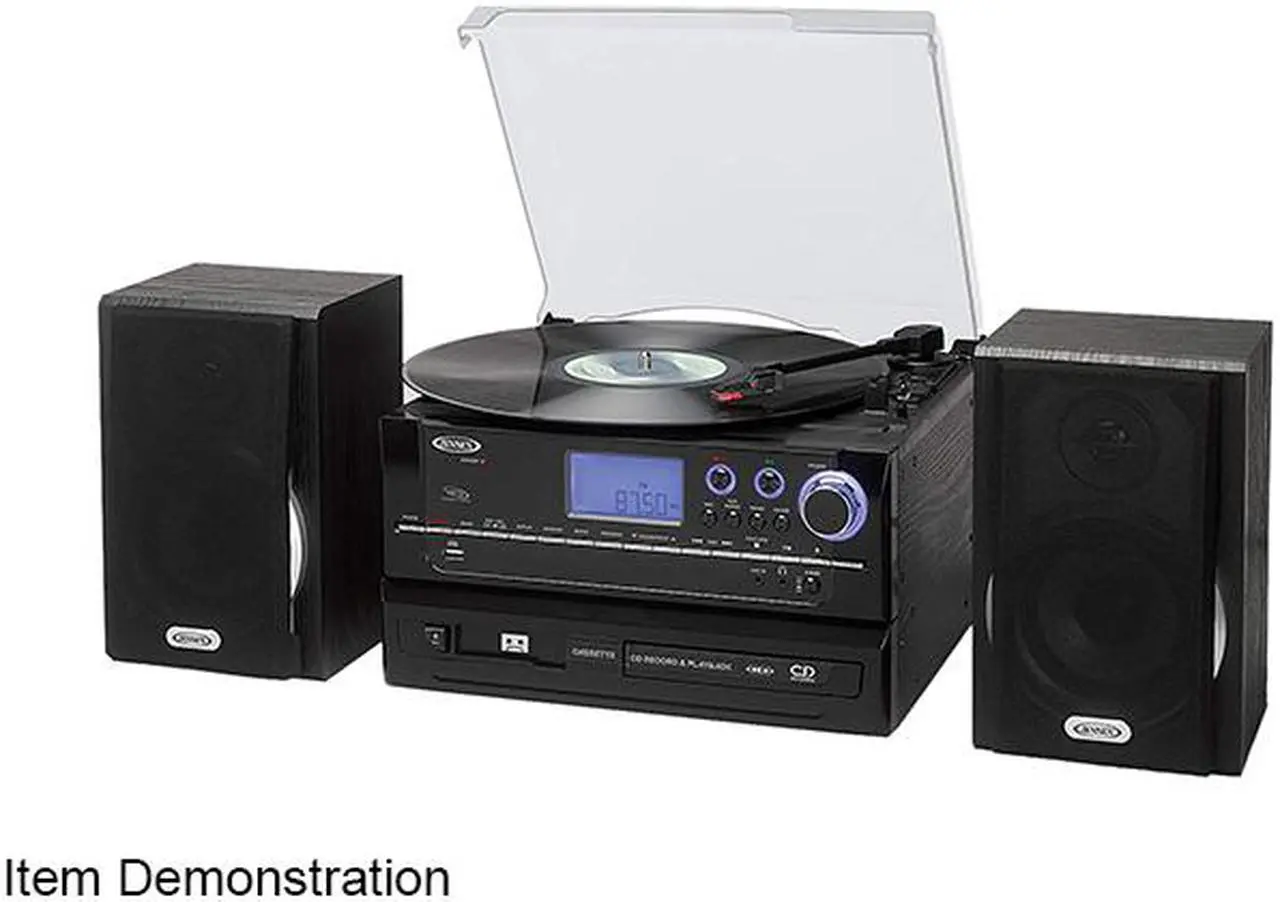 Main image of JENSEN JTA-990 3-Speed Stereo Turntable CD Recording System with Cassette Player, AM/FM Stereo Radio & MP3 Encoding