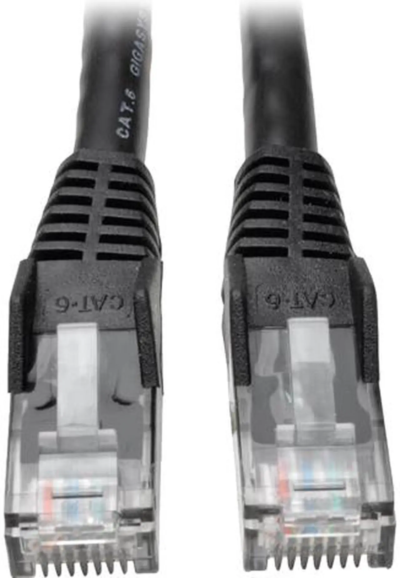 Main image of Tripp Lite Premium Cat6 Gigabit Snagless Molded UTP Patch Cable, 24 AWG, 550 MHz/1 Gbps (RJ45 M/M), Black, 35 ft. (N201-035-BK)