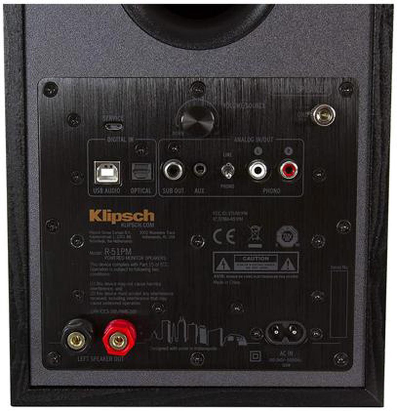 Alt view image 3 of 5 - Klipsch R-51PM Powered Sound Bookshelf Speakers - Black (Pair)
