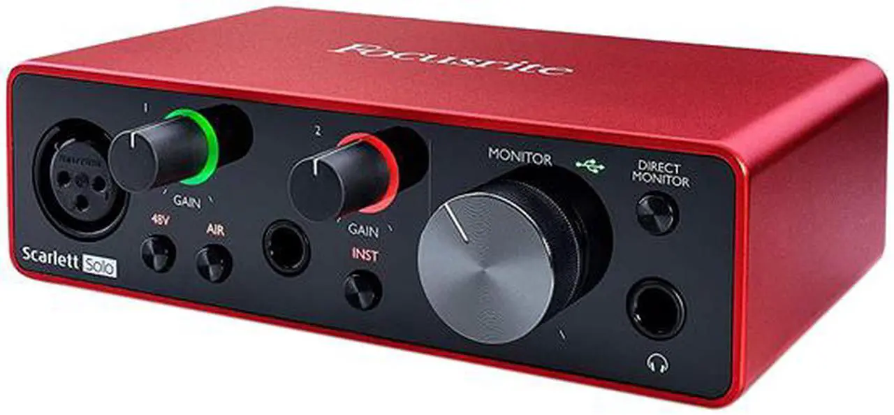 Alt view image 3 of 8 - Focusrite Scarlett Solo 3rd Gen USB Audio Interface — High-Fidelity, Studio Quality Recording, Black/Red