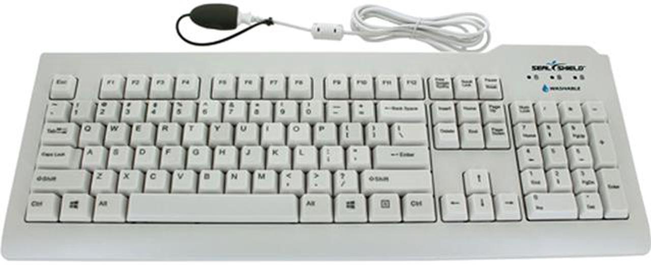 Seal Shield SSWKSV207L Silver Seal Waterproof Keyboard, Antimicrobial Product Protection, Plastic Stand