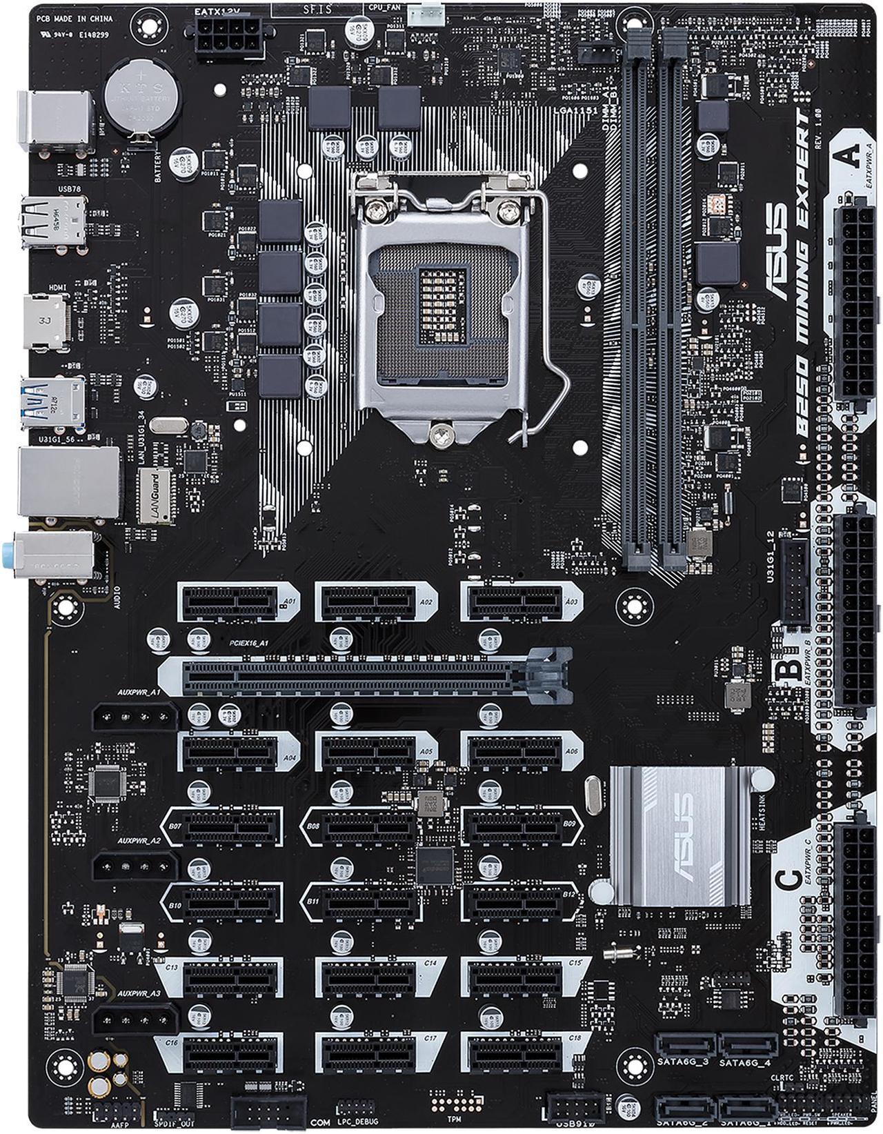 Main image of ASUS B250 MINING EXPERT LGA 1151 Intel B250 HDMI SATA 6Gb/s USB 3.1 ATX Intel Cryptocurrency Mining Motherboard