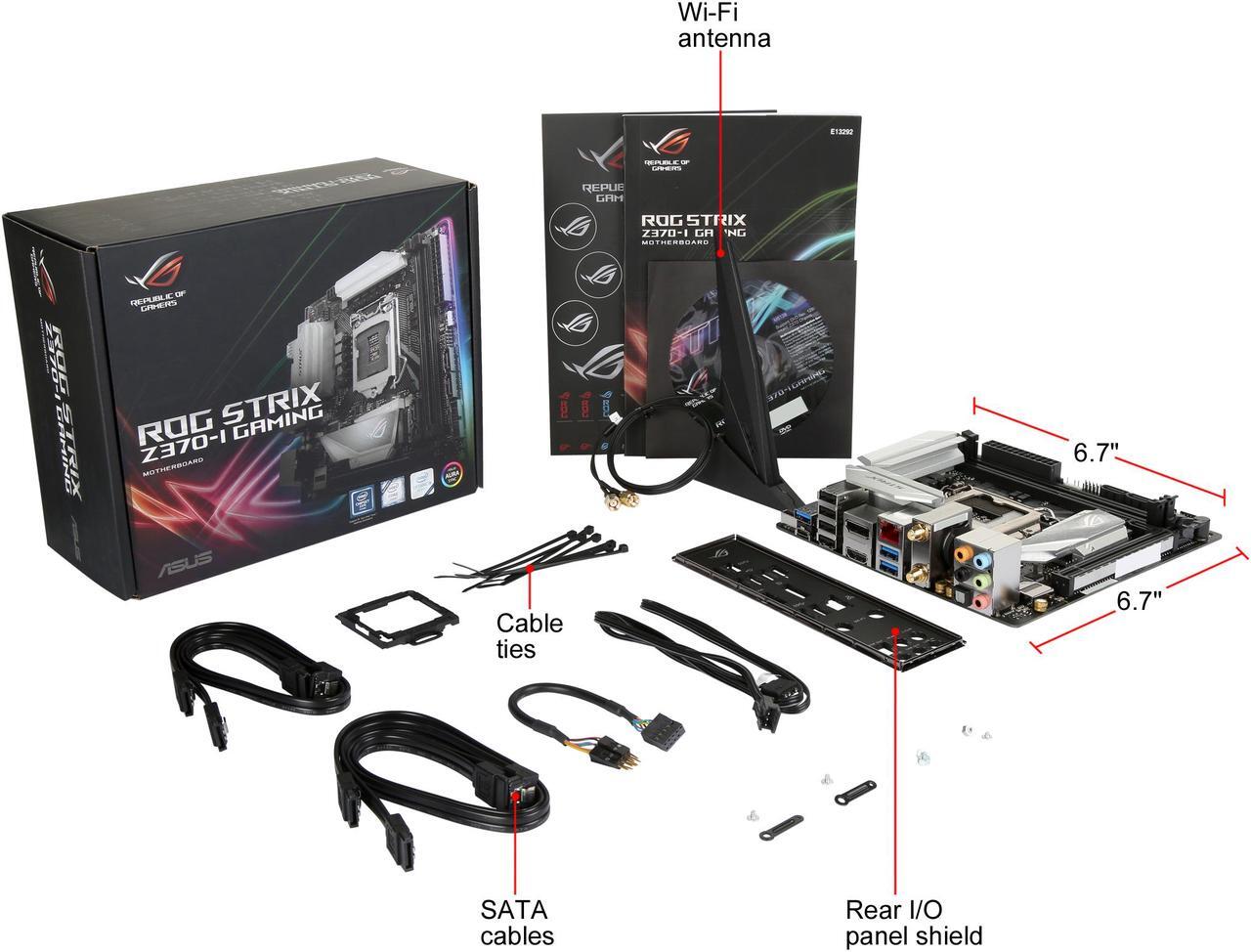 Alt view image 7 of 6 - ASUS ROG Strix Z370-I Gaming LGA 1151 (300 Series) Intel Z370 HDMI SATA 6Gb/s USB 3.1 Mini ITX Intel Motherboard