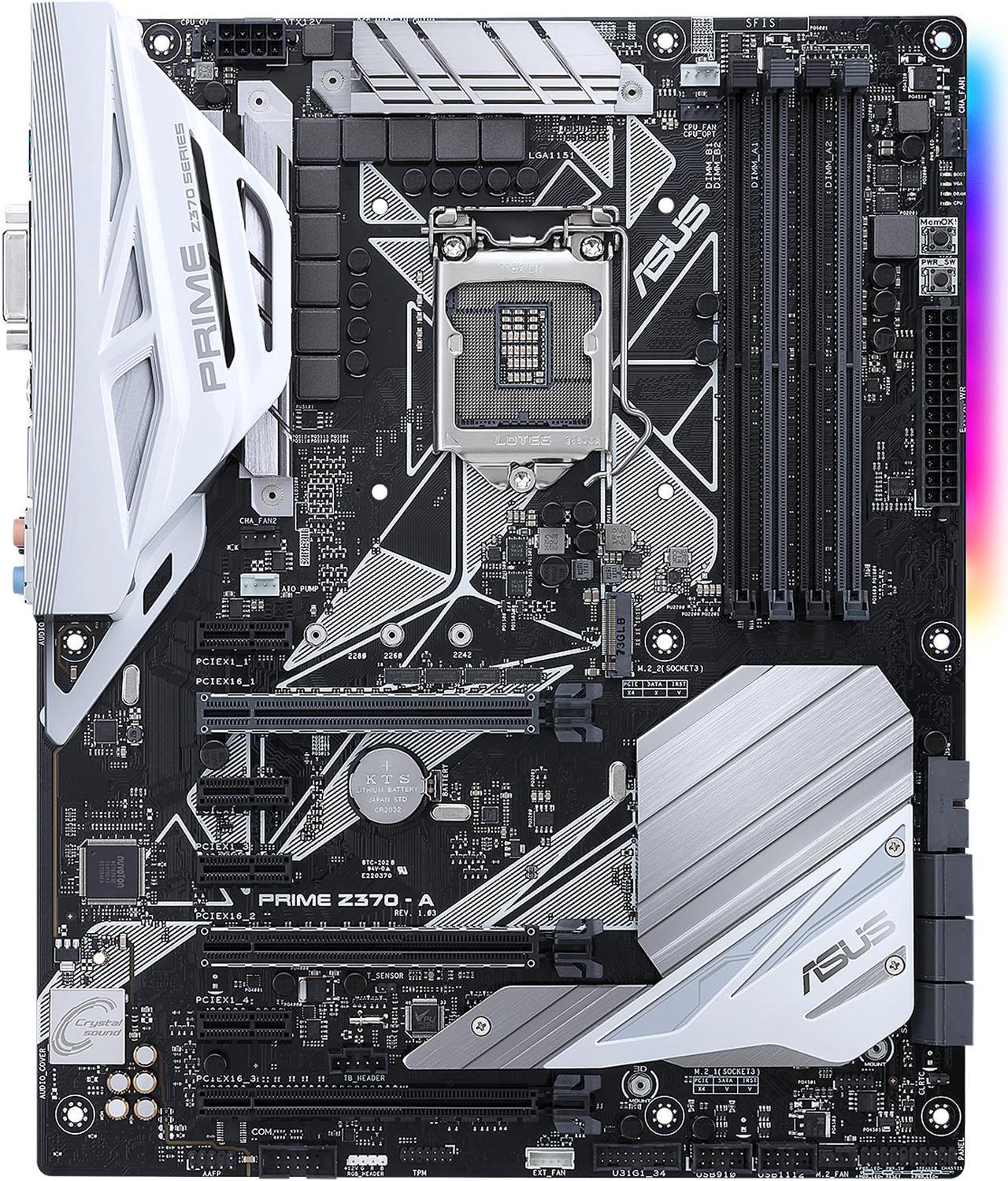 ASUS Prime Z370-A LGA 1151 (300 Series) Intel Z370 HDMI SATA 6Gb/s USB 3.1 ATX Intel Motherboard