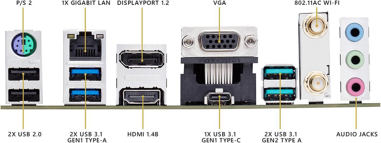 Alt view image 5 of 7 - ASUS TUF H370-Pro Gaming (WI-FI) LGA 1151 (300 Series) Intel H370 HDMI SATA 6Gb/s USB 3.1 ATX Intel Motherboard