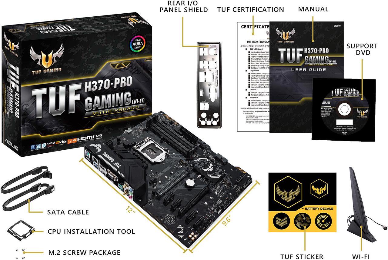 Alt view image 6 of 7 - ASUS TUF H370-Pro Gaming (WI-FI) LGA 1151 (300 Series) Intel H370 HDMI SATA 6Gb/s USB 3.1 ATX Intel Motherboard