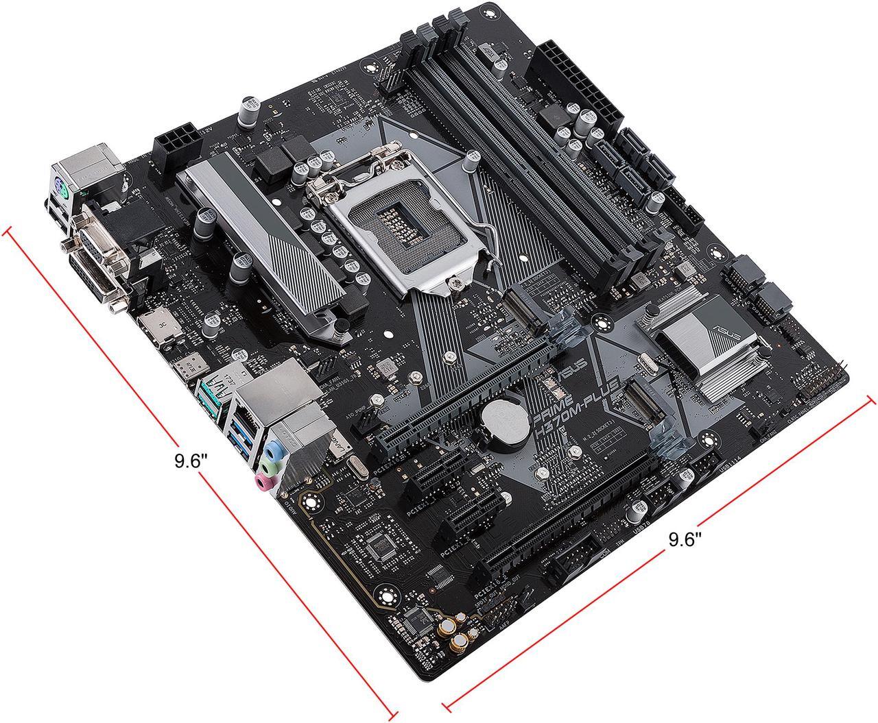 Alt view image 3 of 7 - ASUS Prime H370M-Plus/CSM LGA1151 (300 Series) DDR4 HDMI DVI VGA M.2 mATX Motherboard