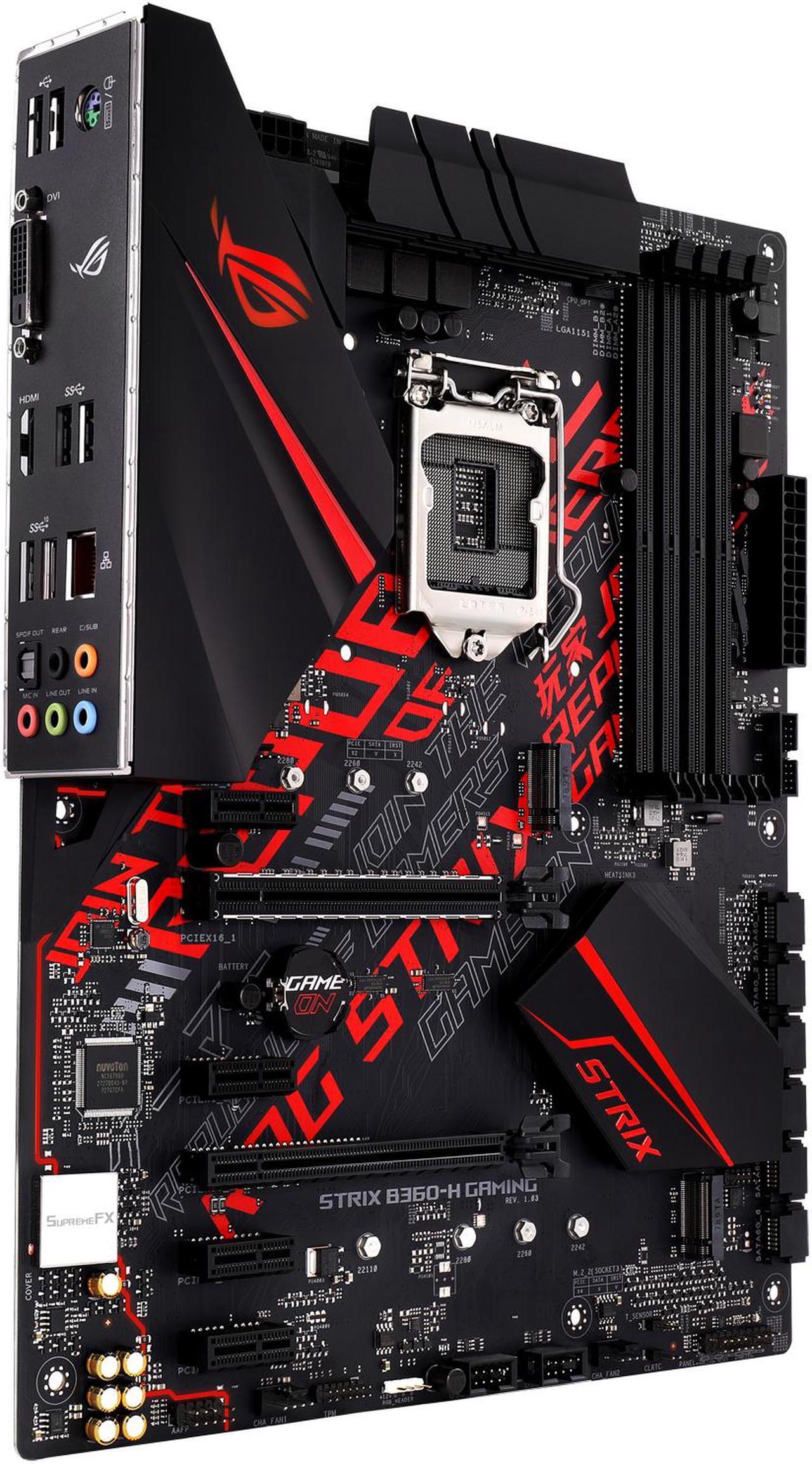 Alt view image 3 of 4 - ASUS ROG STRIX B360-H GAMING LGA1151 (300 Series) DDR4 HDMI DVI M.2 ATX Motherboard