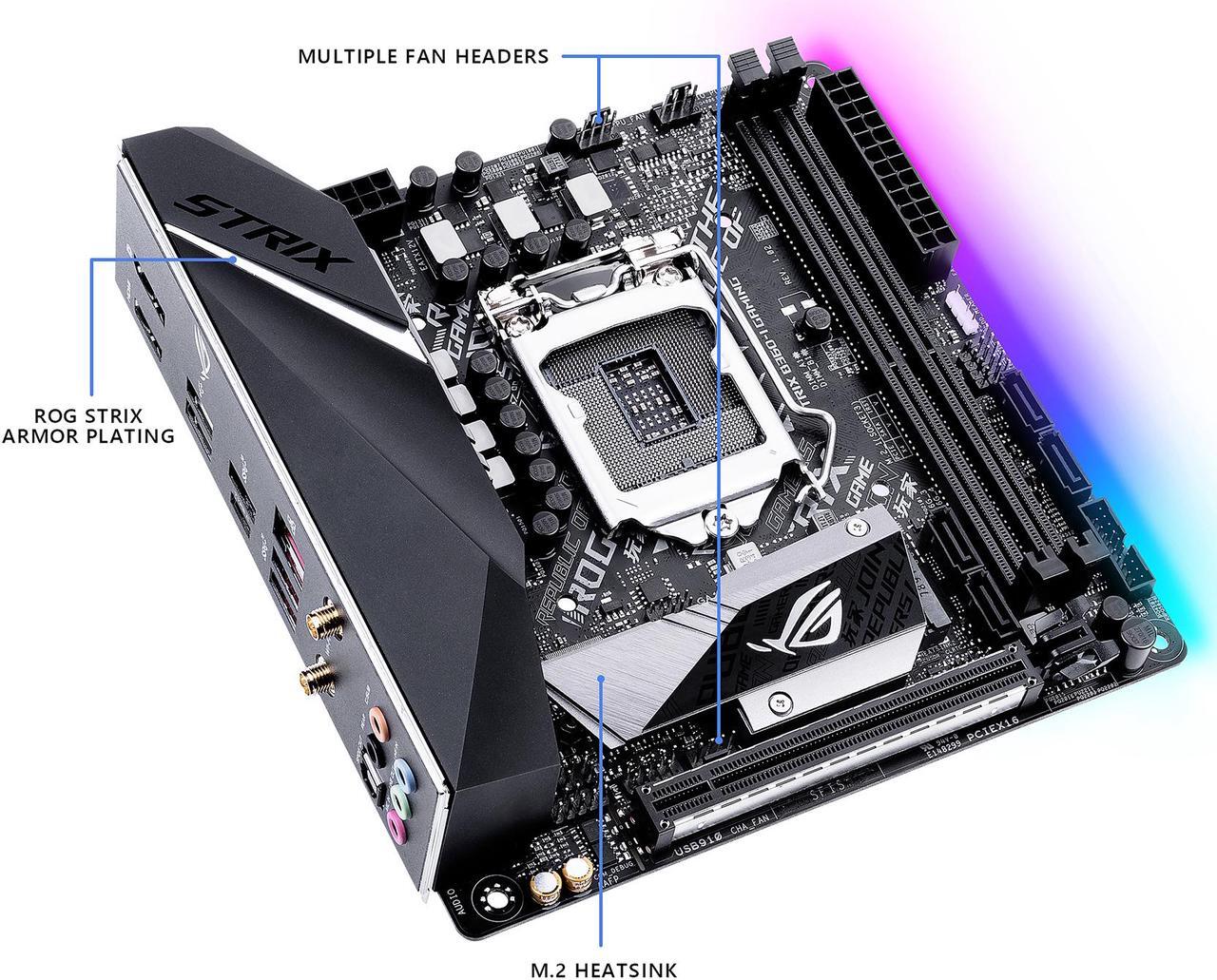 Alt view image 2 of 6 - ASUS ROG STRIX B360-I GAMING LGA1151 (300 Series) DDR4 DP HDMI M.2 Mini-ITX Motherboard