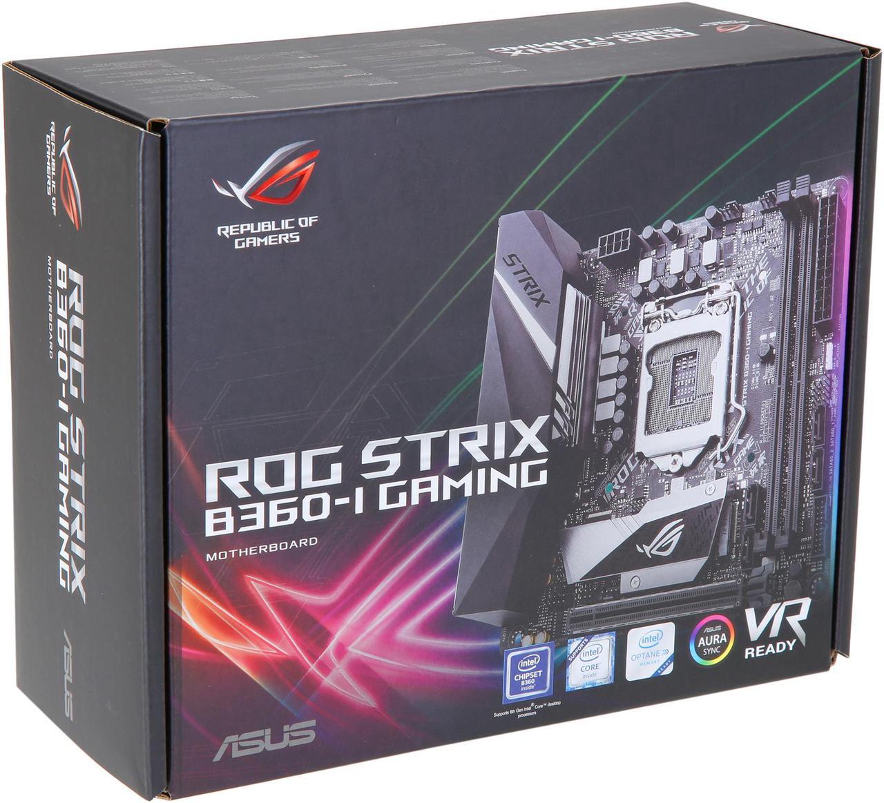 Alt view image 6 of 6 - ASUS ROG STRIX B360-I GAMING LGA1151 (300 Series) DDR4 DP HDMI M.2 Mini-ITX Motherboard