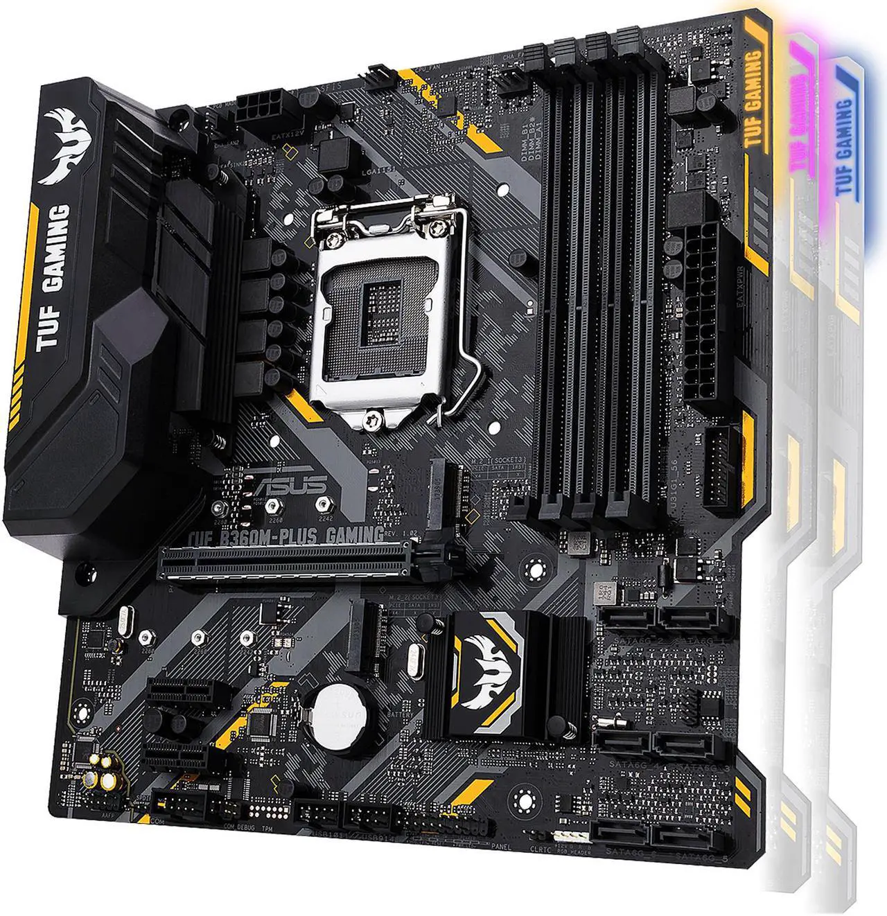 Alt view image 3 of 3 - ASUS TUF B360M-PLUS GAMING LGA 1151 (300 Series) Intel B360 HDMI USB 3.1 Micro ATX Intel Motherboard