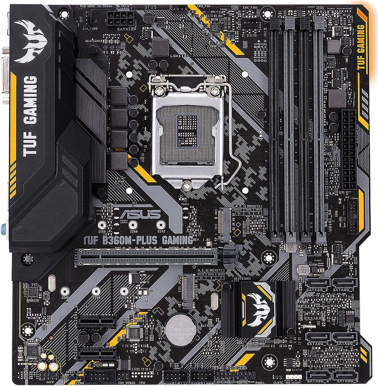 Main image of ASUS TUF B360M-PLUS GAMING LGA 1151 (300 Series) Intel B360 HDMI USB 3.1 Micro ATX Intel Motherboard