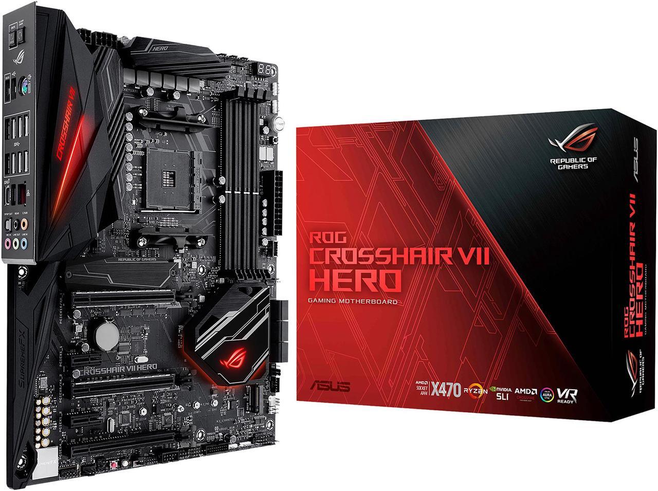 Alt view image 5 of 5 - ASUS ROG Crosshair VII Hero AM4 AMD X470 ATX AMD Motherboard