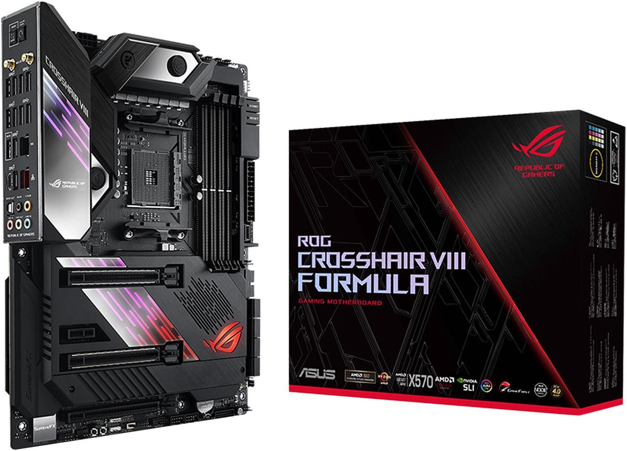 ASUS ROG Crosshair VIII Formula AMD X570 AM4 ATX Motherboard with PCIe 4.0, Dual M.2, SATA 6Gb/s, USB 3.2 Gen 2, 5Gbps LAN, Wi-Fi 6