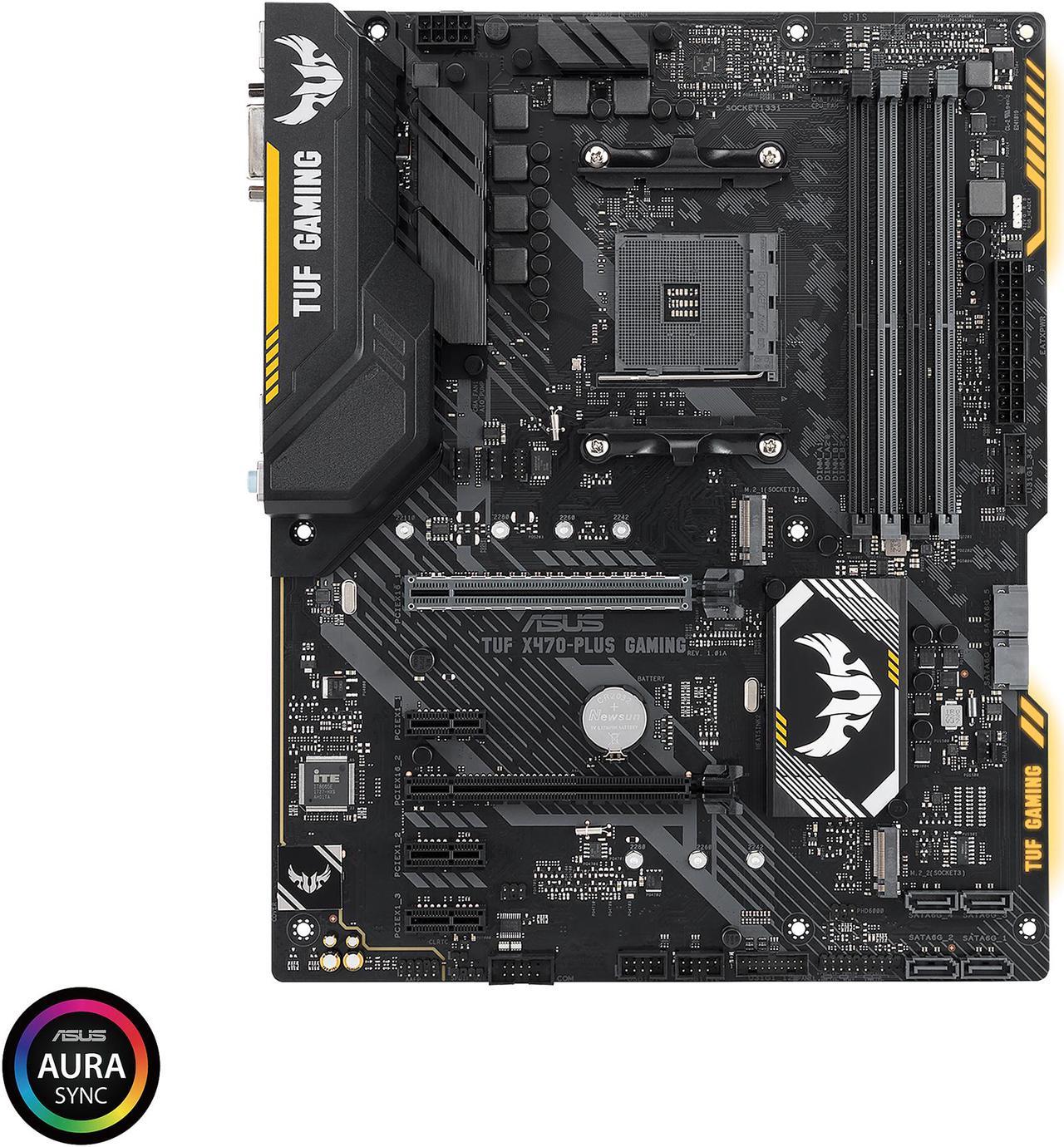 ASUS TUF X470-Plus Gaming AM4 AMD X470 SATA 6Gb/s USB 3.1 HDMI ATX AMD Motherboard