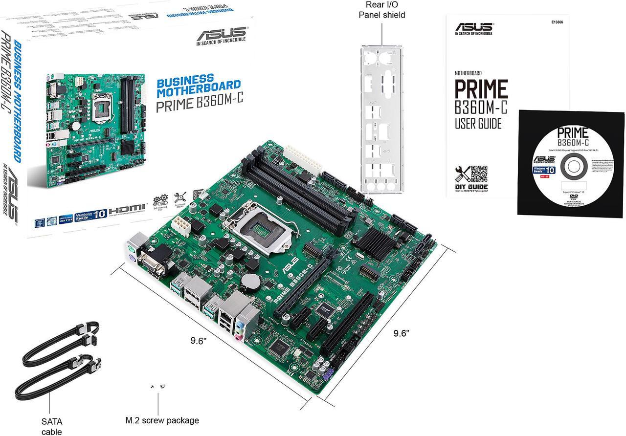 Alt view image 7 of 8 - ASUS PRIME B360M-C/CSM LGA 1151 (300 Series) Intel B360 SATA 6Gb/s Micro ATX Intel Motherboard