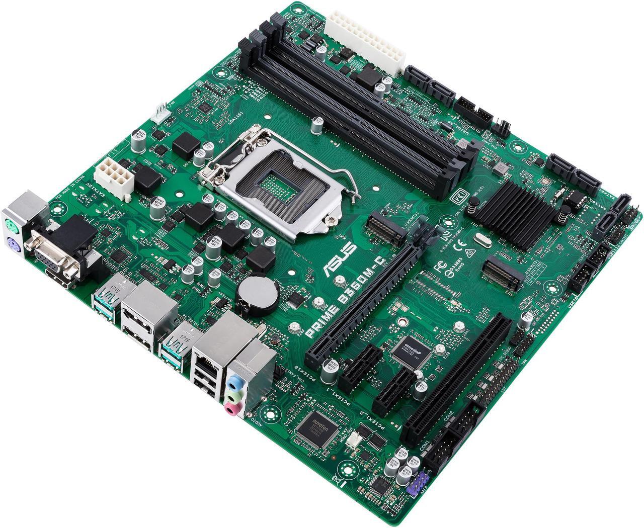 Alt view image 4 of 8 - ASUS PRIME B360M-C/CSM LGA 1151 (300 Series) Intel B360 SATA 6Gb/s Micro ATX Intel Motherboard