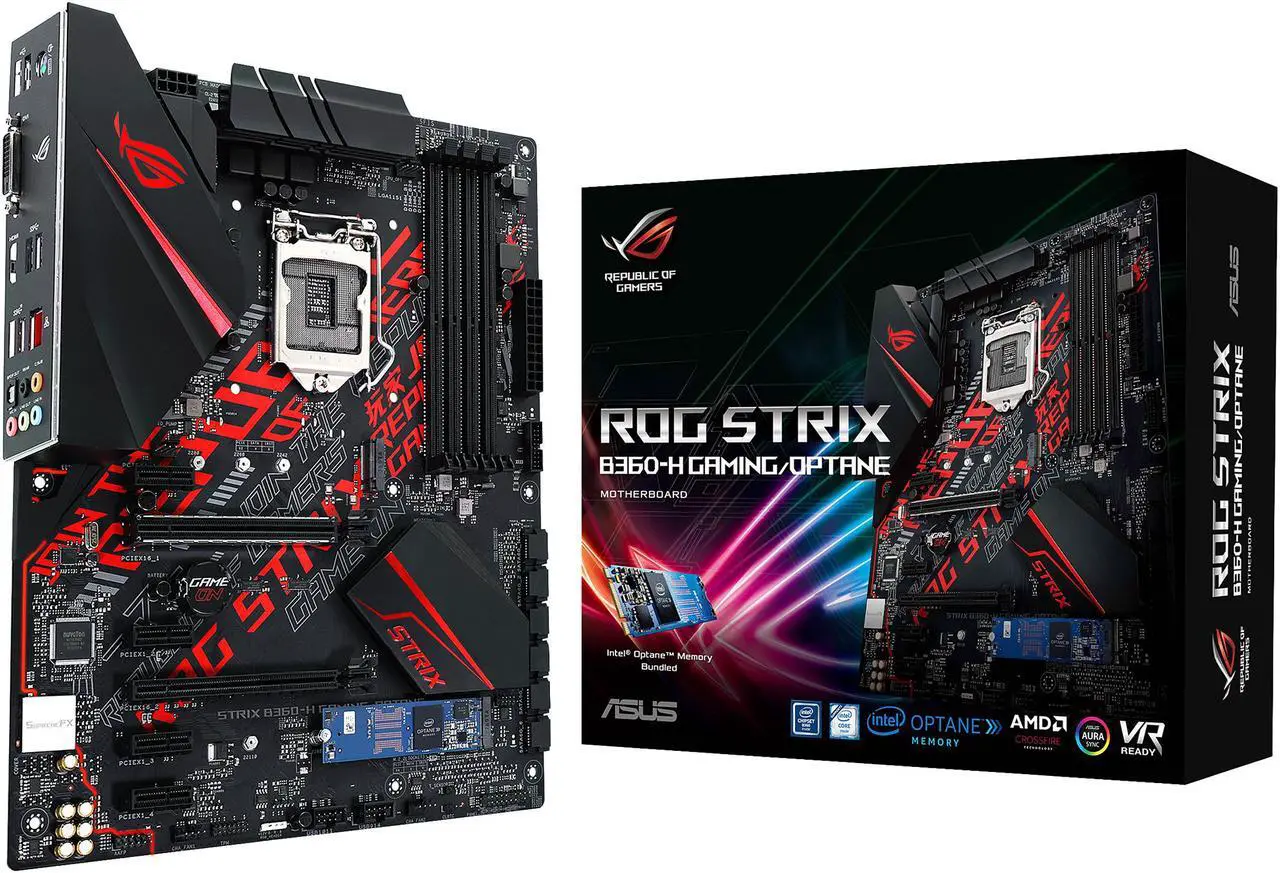 Alt view image 7 of 7 - ASUS ROG STRIX B360-H GAMING/OPTANE LGA 1151 (300 Series) Intel B360 HDMI USB 3.1 ATX Intel Motherboard